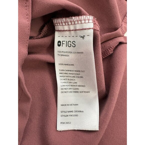 FIGS Technical Collection Size Small Pink V Neck Scrub Top Short Sleeve PO 2652 - Picture 4 of 8